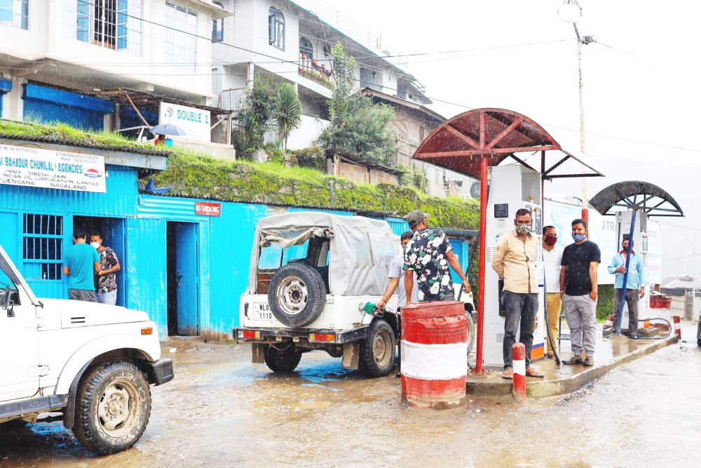 Vehicles at a fuel outlet in Tuensang. The relentless hikes in fuel prices have pushed petrol and diesel rates to record highs across the country. (Morung File Photo | For representational purpose only)